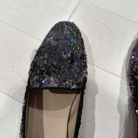 J Crew Collection Black Sequin loafer - size 8.5 - Picture 2 of 9